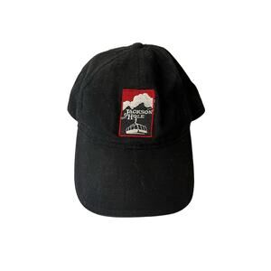 North End One Size Jackson Hole Wyoming Baseball Hat Black Adjustable Strap Cap‎